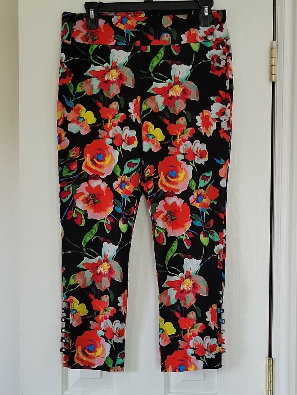 ATTYRE New York Floral Ankle Pants Women's Sz 10 Pull-On Stretch Business Casual